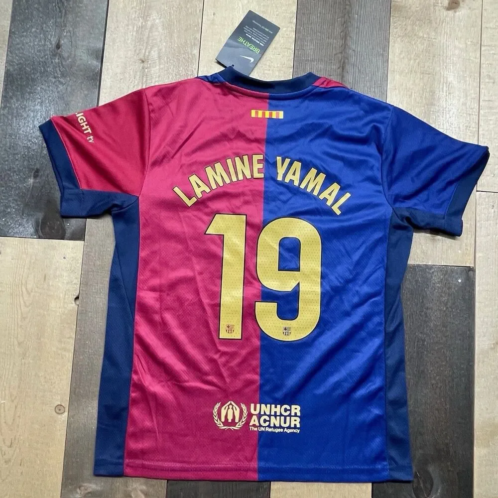 Nike Youth Size 24 UCL Home FC Barcelona Match Lamine Yamal Jersey CD0699-100
